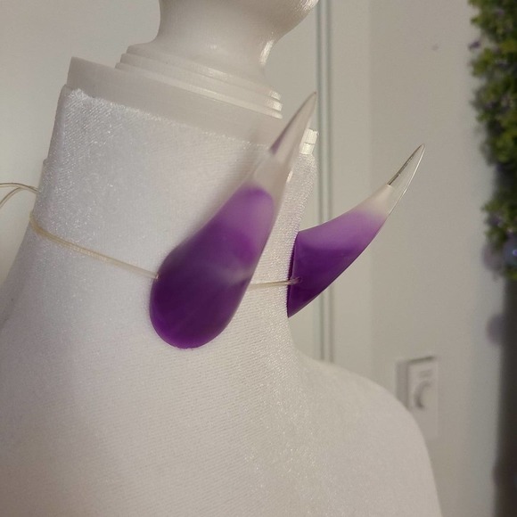 Cosplay Costume Oni Resin Horns festival headpiece purple ears devil unique - Picture 3 of 4
